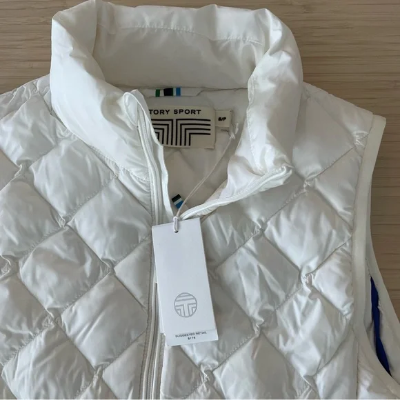 Tory Burch packable down Women's White Quilted Vest small - Picture 2 of 6